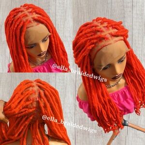 Vibrant Red Braided Wig Soft Locs